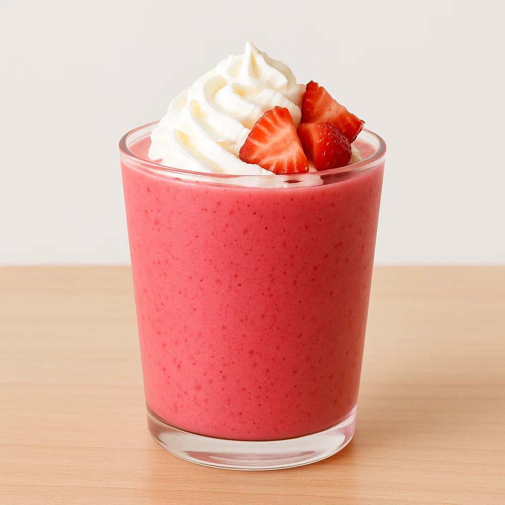 pink thick strawberry smoothie